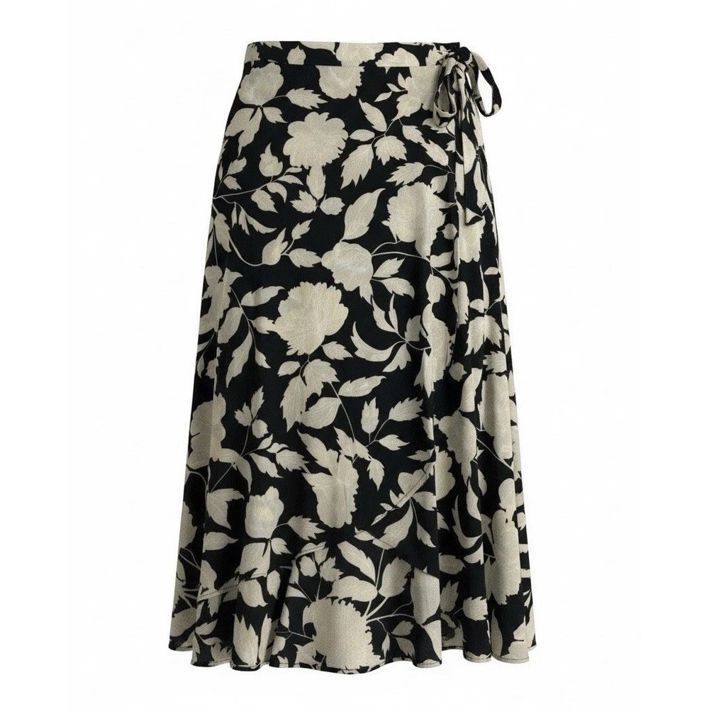 Jaclyn Smith Wrap Skirt Cover Up Womans Large Floral Side Tie Resortwear Coastal